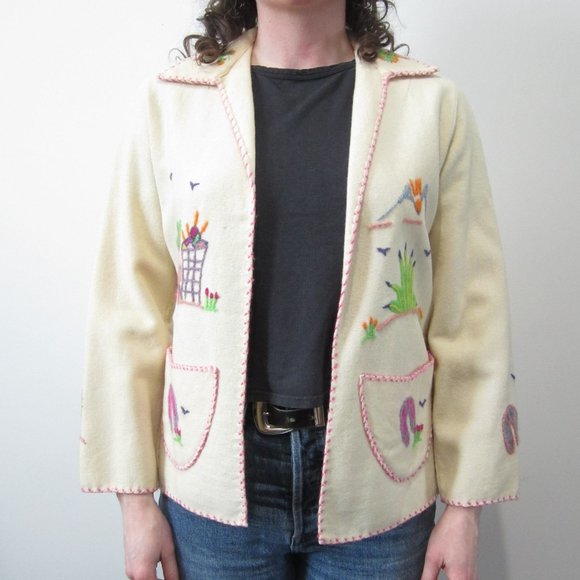 Vintage embroidered Mexican souvenir jacket 1950s - Picture 3 of 11